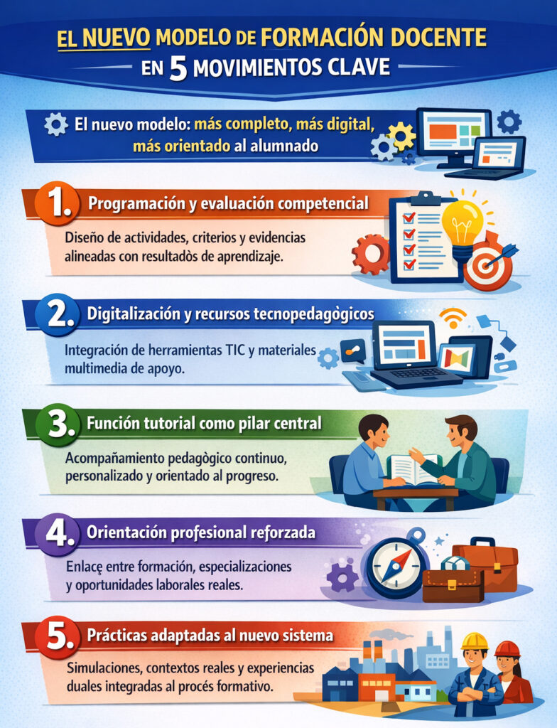 Infografía que explica el nuevo modelo de formación