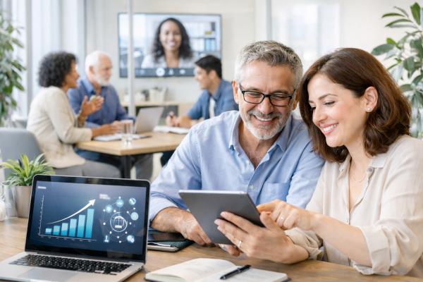 Persones treballant en un entorn formatiu amb eines digitals per al desenvolupament de competències i l’evolució professional